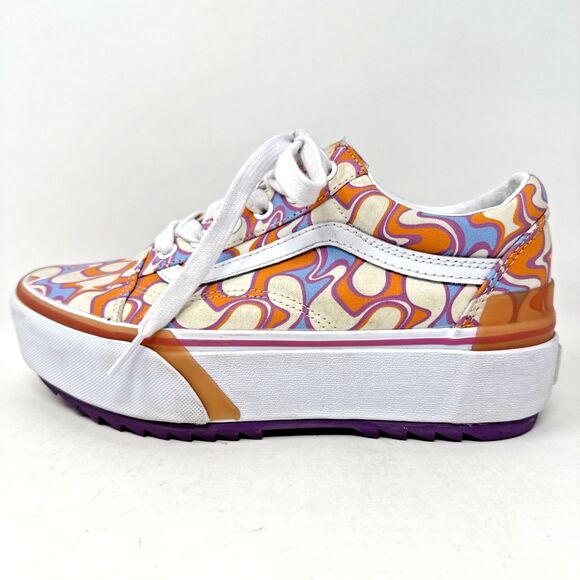 Vans Old Skool Stackform UV Activated Ink Peace Platform Sneakers Women Sz 7.5 - Picture 7 of 12